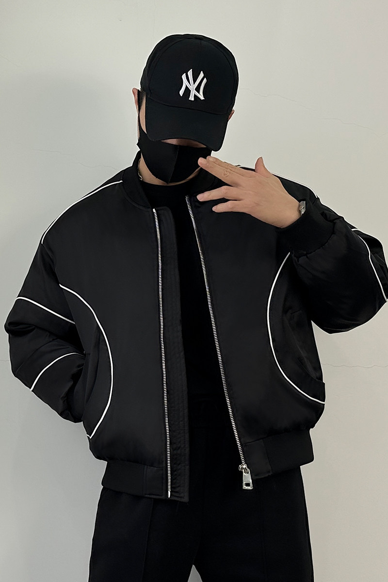 8858-P218棒球领羽绒服男款宽松加厚面包服帽子可脱卸潮流外套,男装羽绒服,星座1305