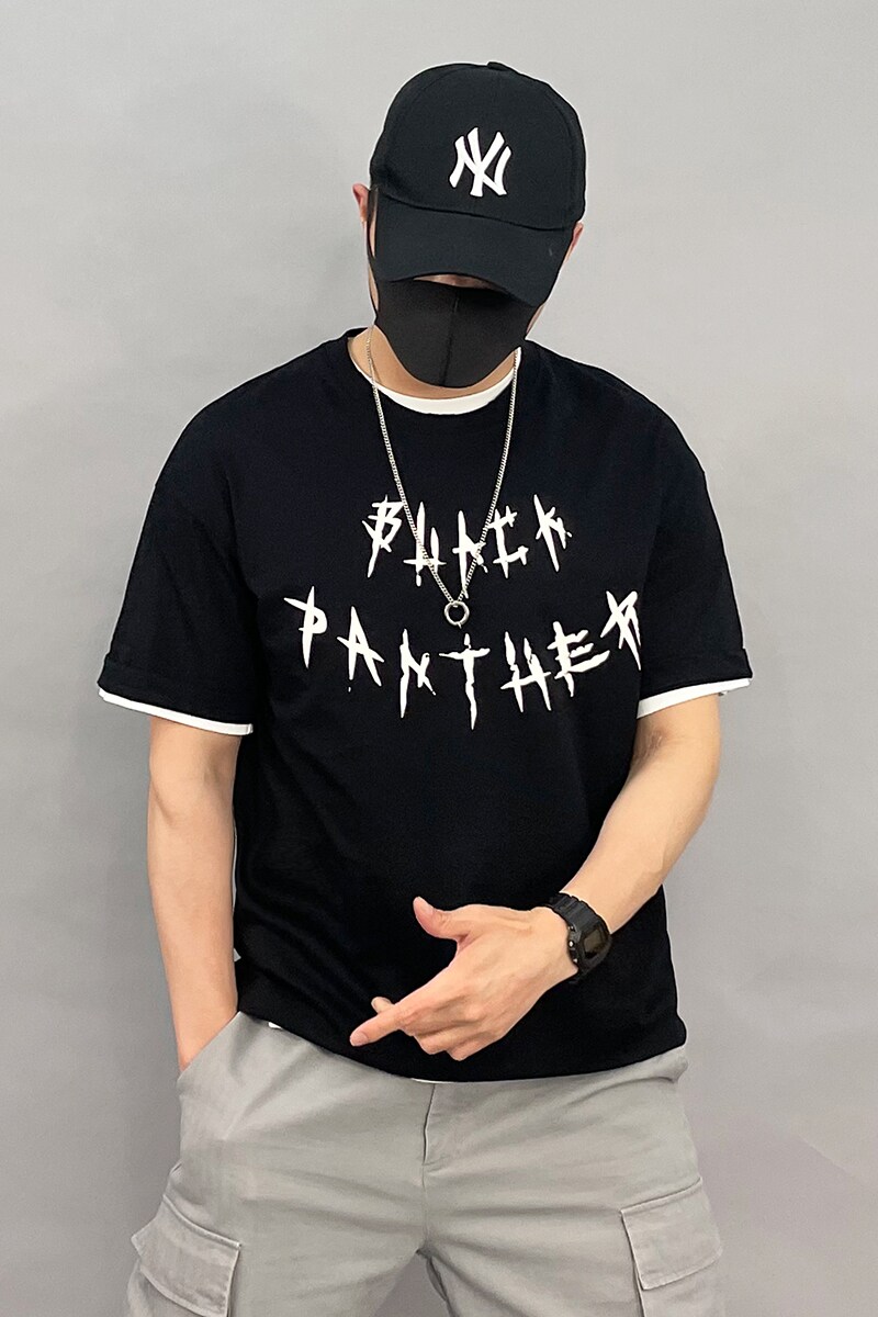 A8001p60控95新款精品印花短袖男t恤美式潮流夏季宽松纯棉体恤衫,男装T恤,星座1305
