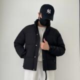 T111-P160新款立领羽绒服男士宽松大码纯色加绒加厚面包服潮流，男装羽绒服，星座1305