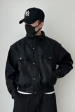 C05-p205原创新款日系港风立领男皮衣宽松大码夹克机车服XZ1305，男装夹克，星座1305