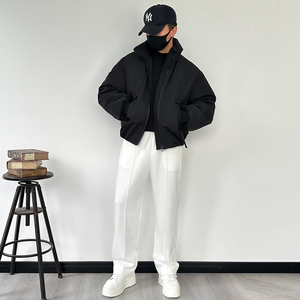 H52-P155冬季新款50绒羽绒服男士宽松加绒夹克大码面包服休闲外套图片