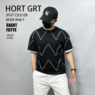 D8022p70控115男2021新徐太浪高端t恤男短袖 潮牌青年上衣 ins美式