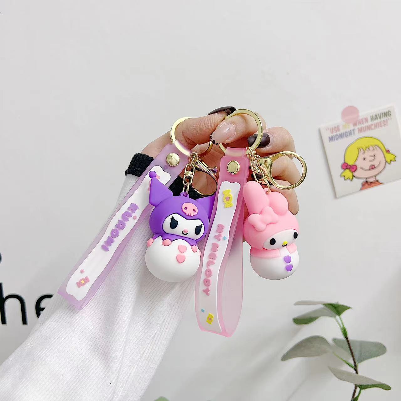 变装雪人美乐蒂钥匙扣圣诞节创意礼品包包挂饰礼品汽车钥匙链礼物