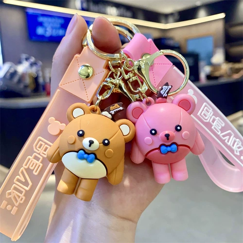Брелок, силиконовая подвеска, украшение на сумку, с медвежатами, популярно в интернете