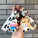 可爱小奶牛钥匙扣小牛硅胶公仔挂件汽车包包挂饰小礼品钥匙链