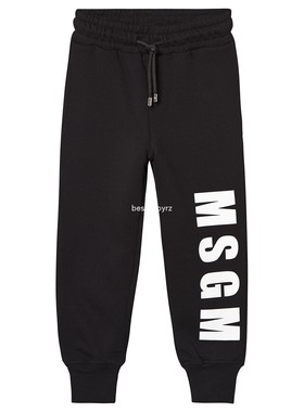 正品现货 意大利MSGM童装 LOGO百搭休闲含绒保暖运动裤长裤卫裤