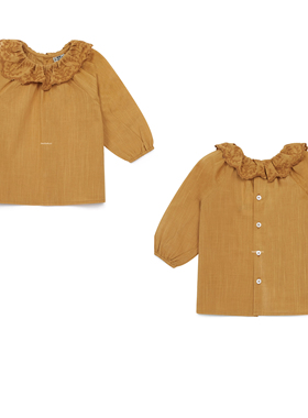 正品现货 BBRZ法国BONTON 婴幼儿宝宝纯棉精致刺绣花边领长袖衬衫