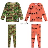 瑞典mini 打底裤 rodini 儿童可爱米老鼠中性迷彩柔软有机棉长裤