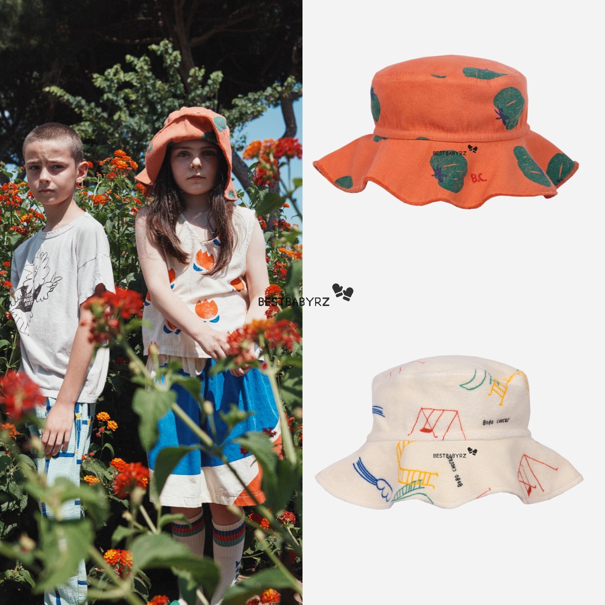 现货 西班牙bobo choses 21SS春夏新款 男女童爆款宽檐遮阳渔夫帽在类目 服饰配件/皮带/帽子/围巾, 帽子中 - 来自Buy2taobao.com提供专业的淘宝代购服务