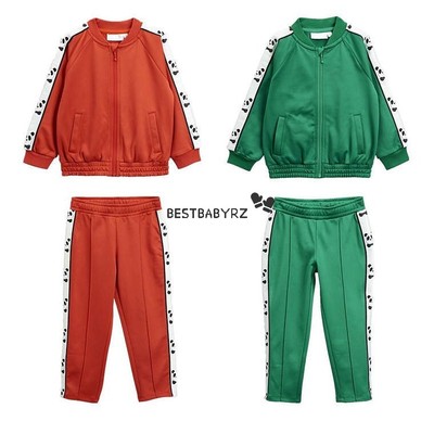 正品现货 瑞典mini rodini儿童经典熊猫时尚运动上衣薄绒卫衣卫裤