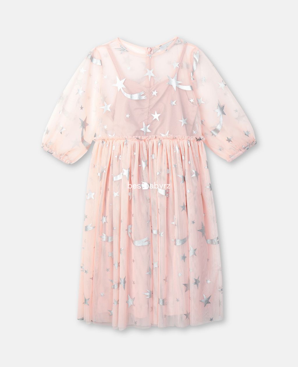 秋冬新款女童银色星星生日宴会