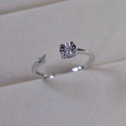 铂金PT900钻石7-10mm淡水珍珠戒指配件边圈车花工艺裸珠开口戒托