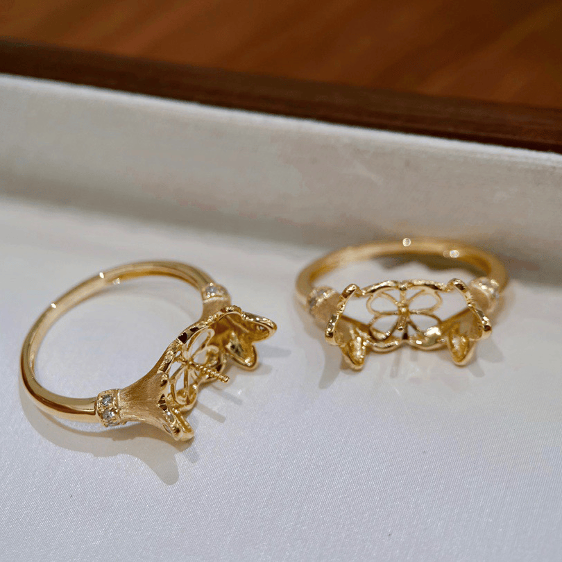 拉丝18k金设计工艺戒指配件