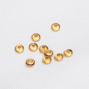 18K金路路通穿心鎖骨鏈珠貼片DIY珍珠穿孔間隔片飾品配件