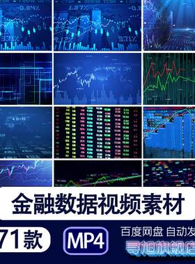 金融数据显示变化MP4背景视频股票走势经济波动财经证券货币素材