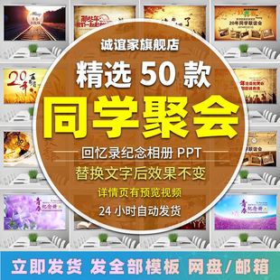 怀旧青春老同学聚会回忆录毕业纪念相册班级聚会开场动态PPT模板