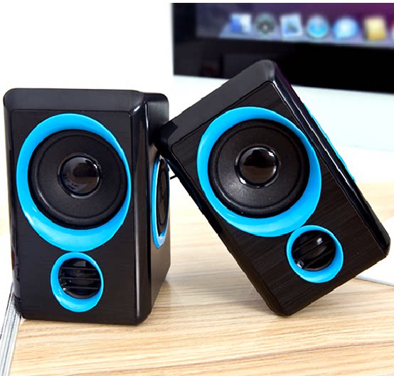 电脑多媒体迷你手机音箱电视线控音调USB电源3.5插口双喇叭带双振
