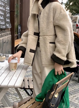 韩国objet皮毛一体厚实宽松的版型