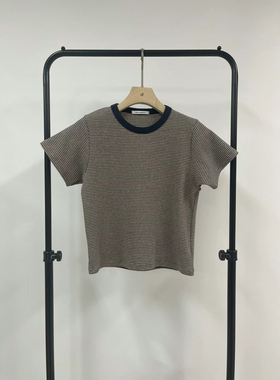 韩国atmosphere 磨毛短袖T恤小个子可冲修身款