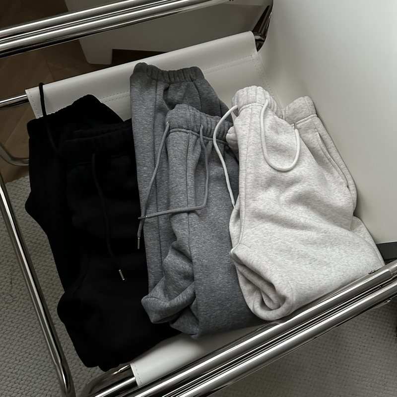 秋冬简约宽松的加绒加厚百搭收口运动裤 松紧腰抽绳保暖懒人卫裤,女装/女士精品,卫裤,淘宝优惠券,粉丝福利购,淘宝优惠卷