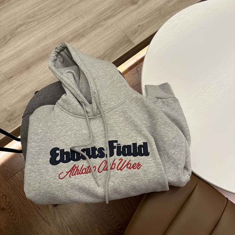 加绒宽松美式复古刺绣卫衣