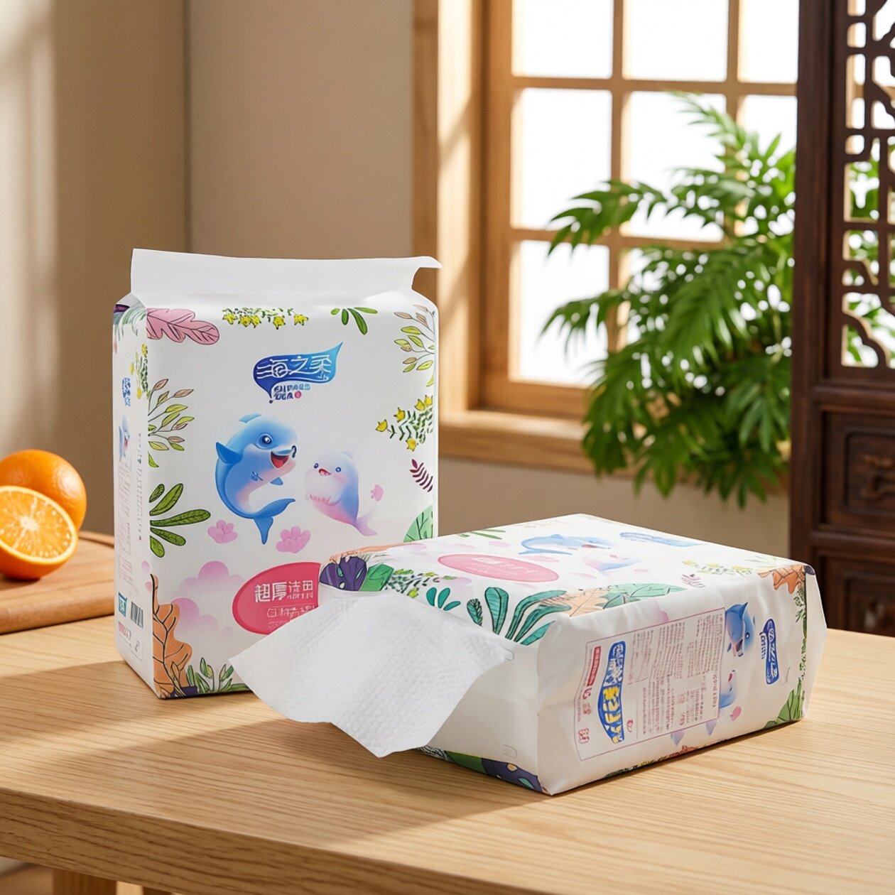 【新品】海之柔悬挂式洗脸巾超厚加大洁面柔巾600g亲肤152抽母婴