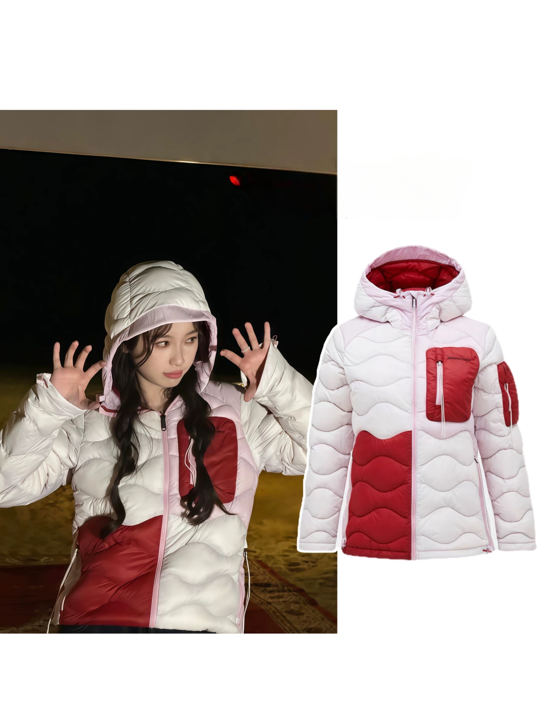 有标原盒25壁可峰pp吐司服冬季滑雪撞色拼接保暖轻量化羽绒服外套