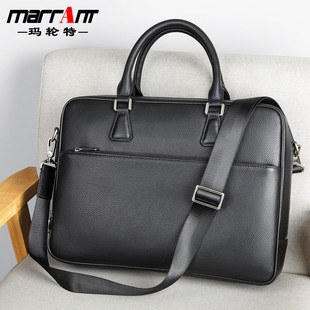 时尚 牛皮公文包商务手提斜挎包大容量电脑包15寸公务包男 通勤男款