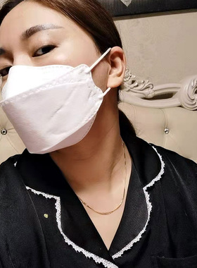 OH进口韩国KF94口罩面罩3D立体4层夏季薄款白色大号成人独立装