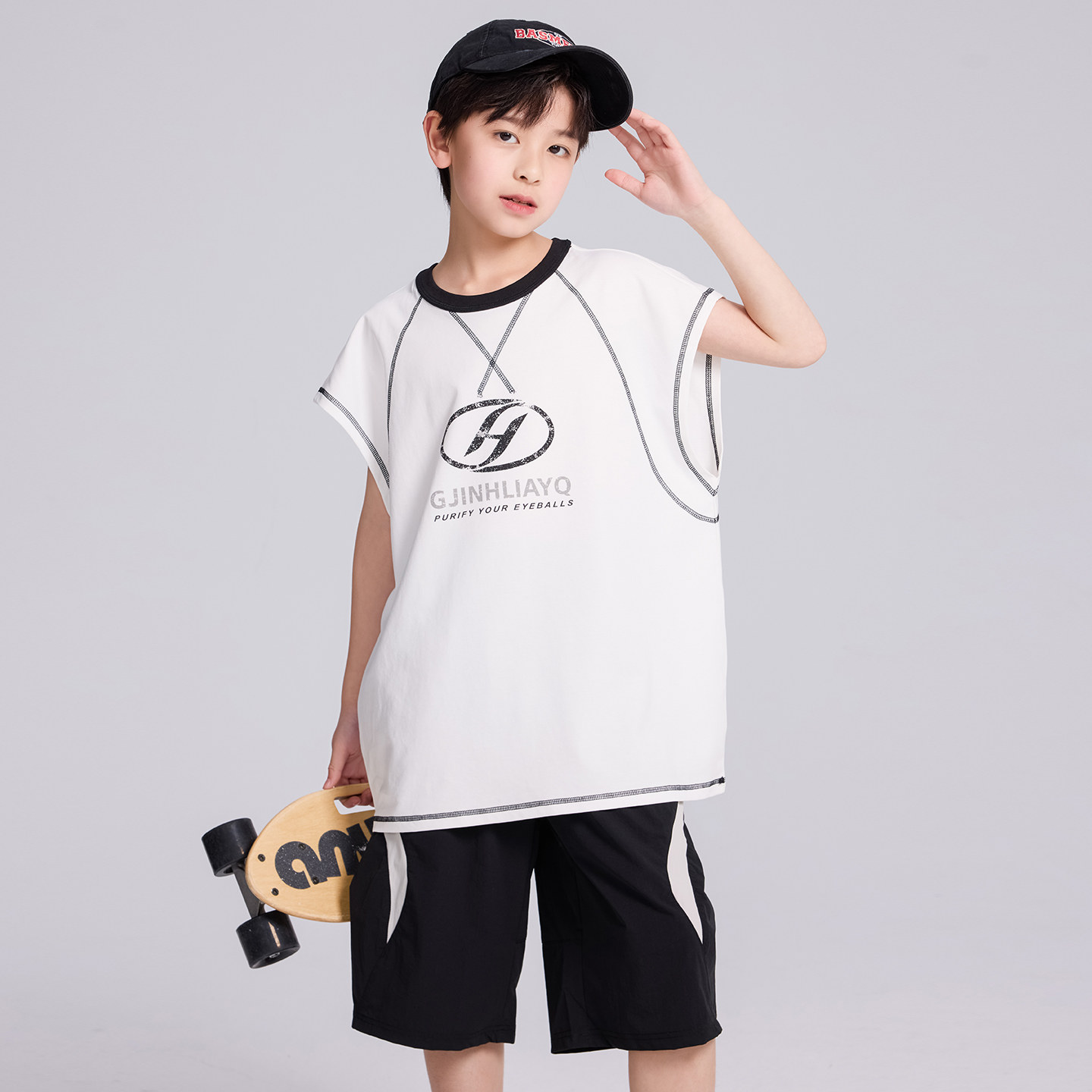 男童夏季速干运动无袖队服套装