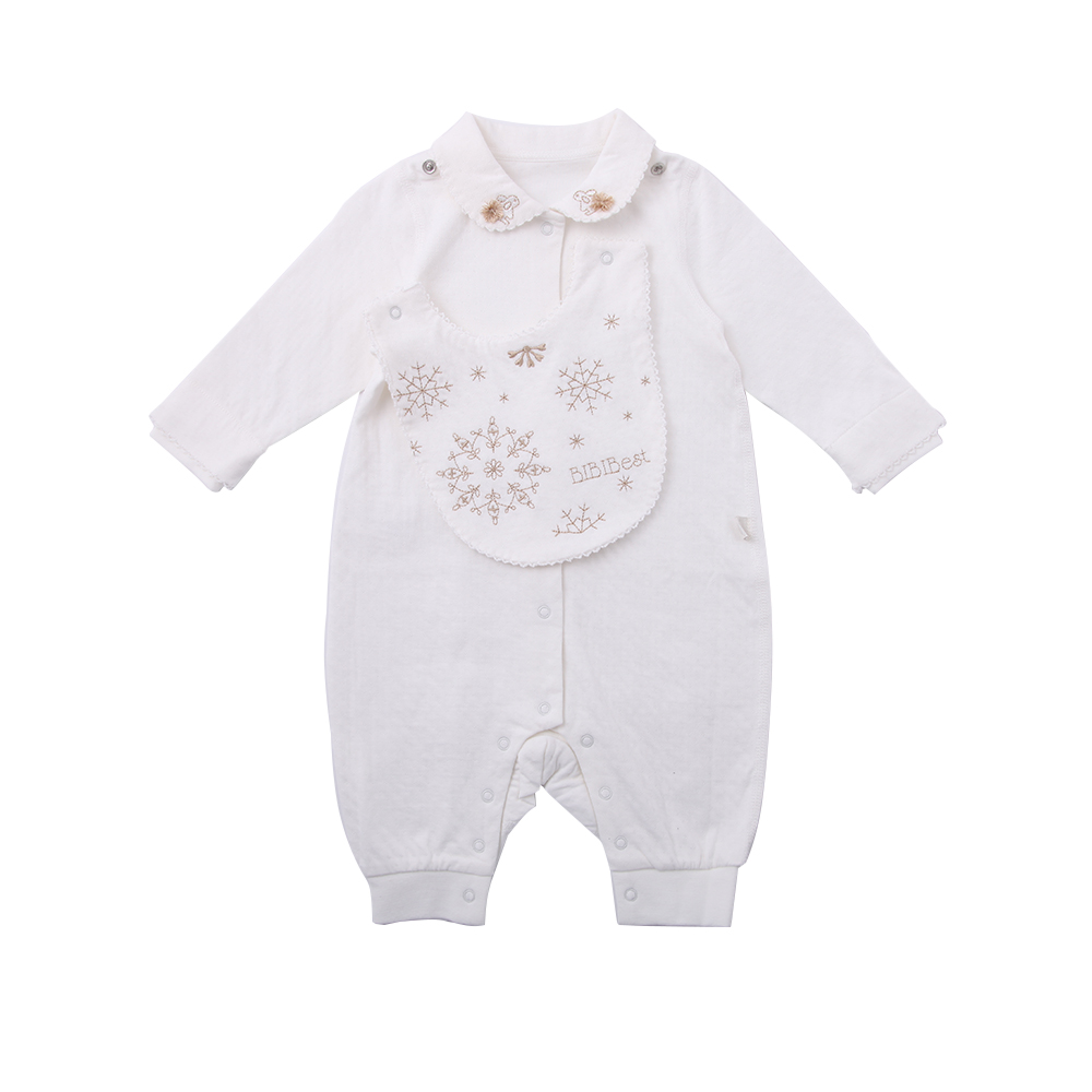 bibibset四季款女宝宝连体衣长袖