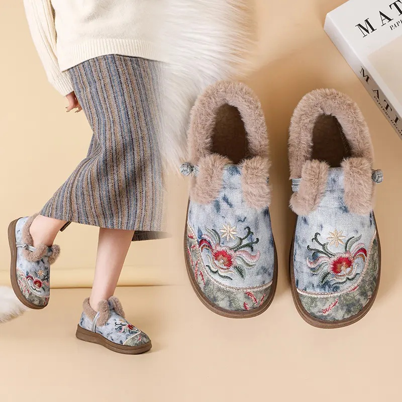 2025绵羊毛冬季老北京棉鞋