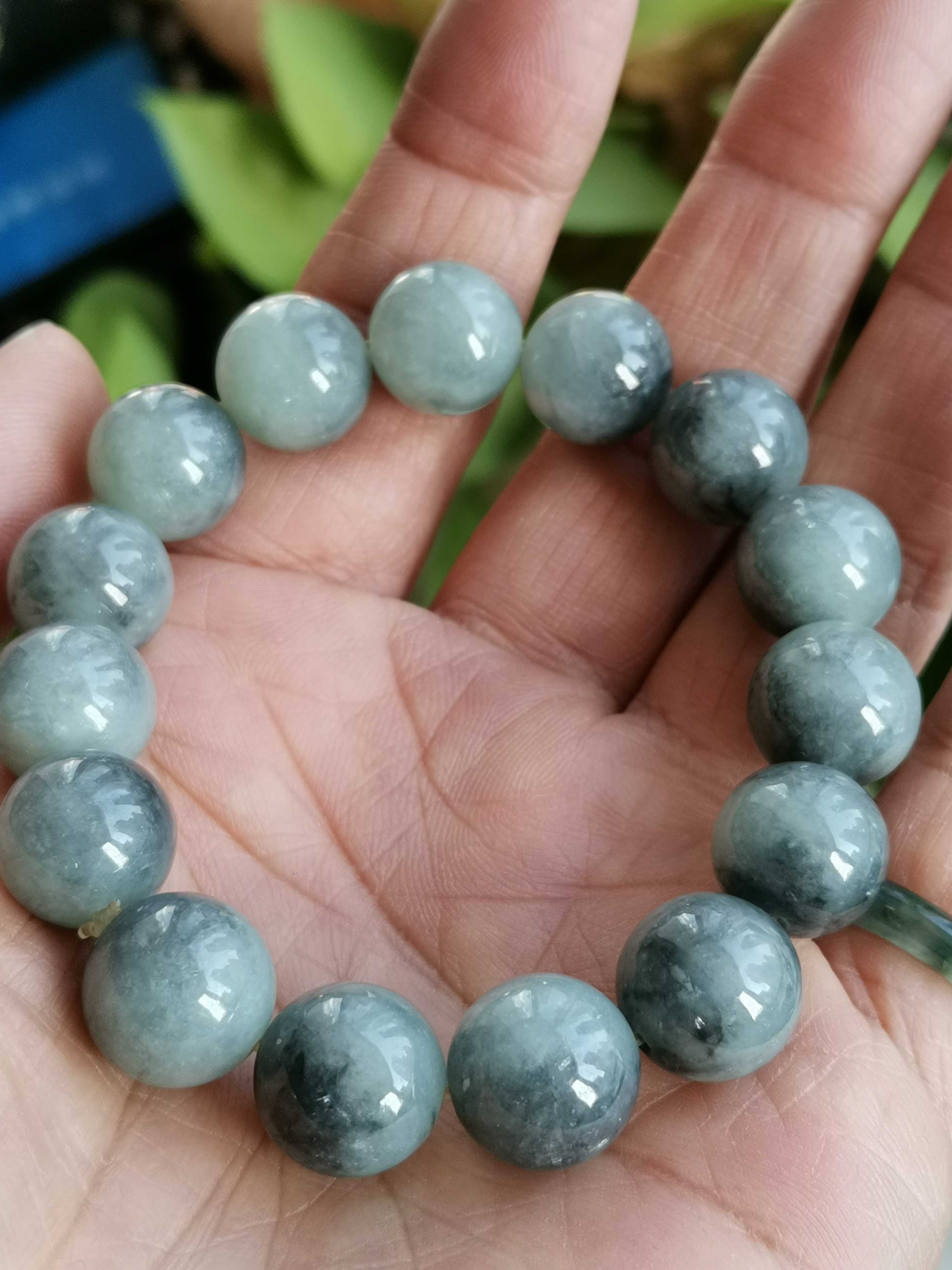 A货翡翠细糯种乌鸡手串手链