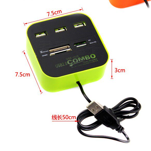 조명 허브 허브 USB2.0 카드 리더 카드 홀더 7 IN 1 주변 액세서리 프로모션