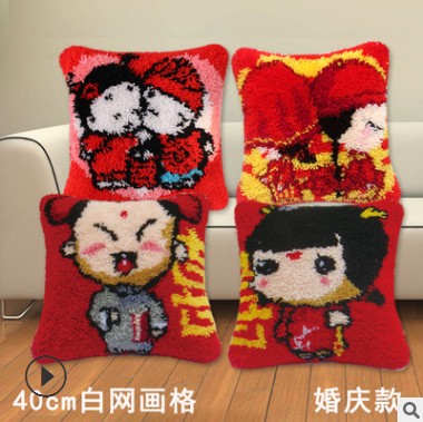 印花结婚靠垫diy喜庆厂家直销