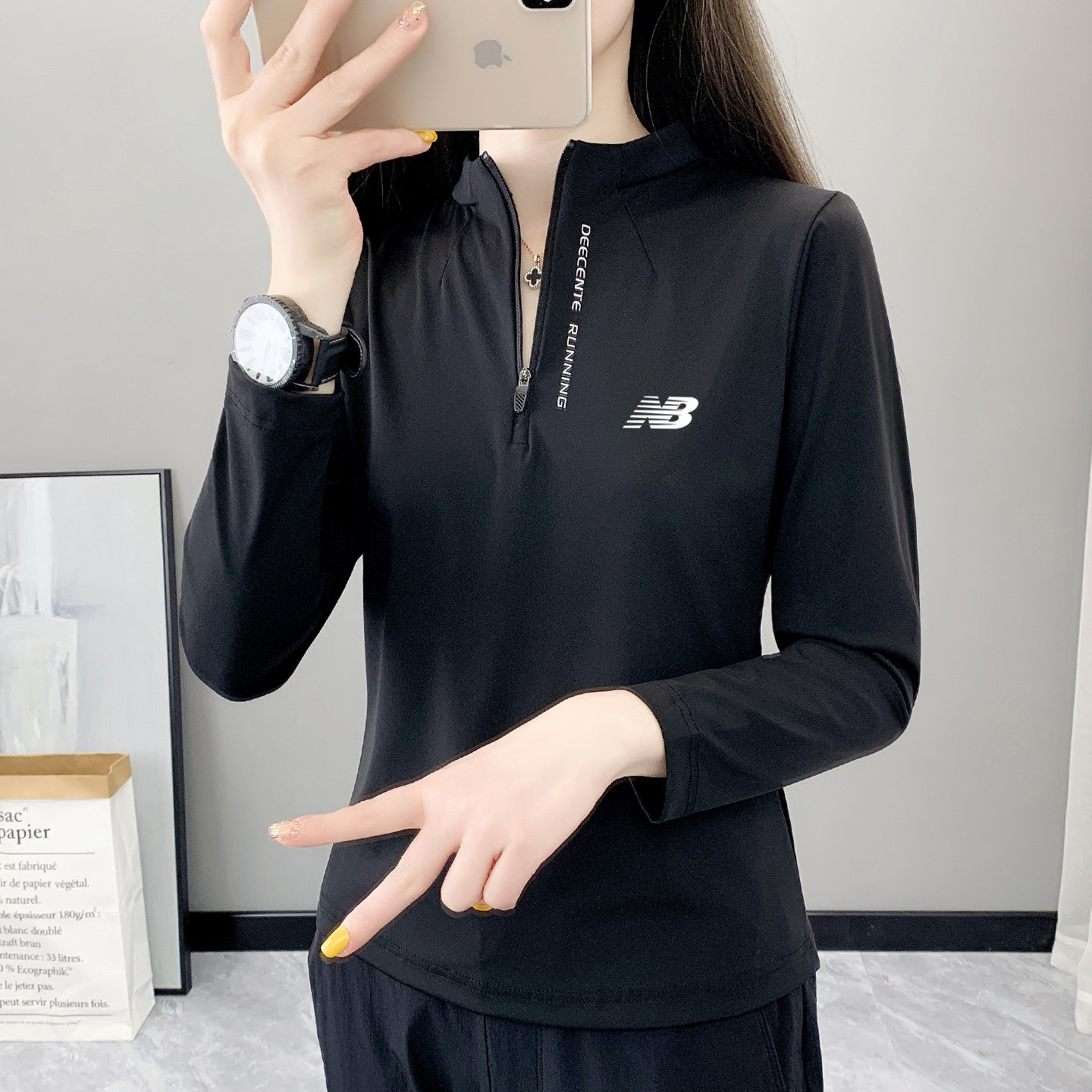 奥莱专柜丨冰丝立领速干衣女春秋