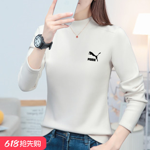 奥莱专柜羊绒蚕丝打底衫女士半高领早秋冬季大码修身显瘦内搭T恤