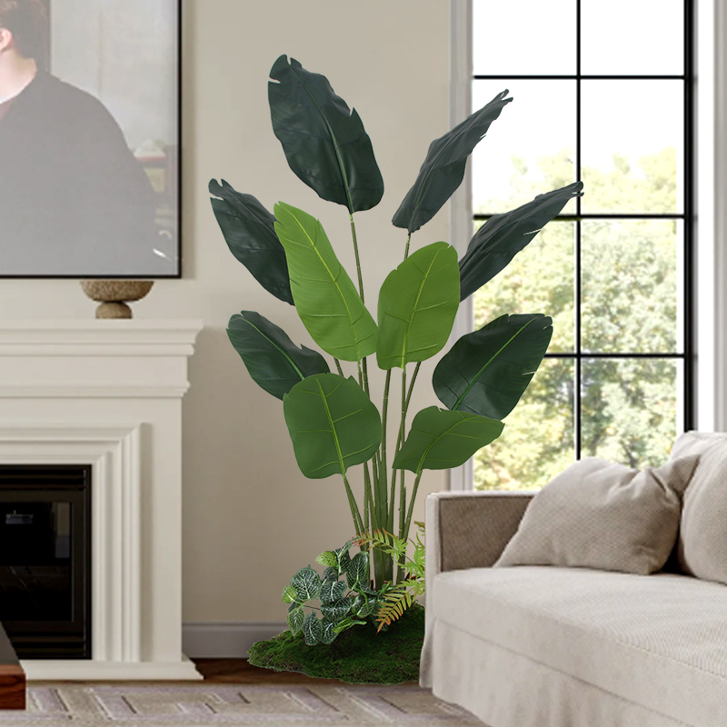 仿真绿植造景组合室内装饰摆设旅人蕉假树植物大型塑料花吊钟景观