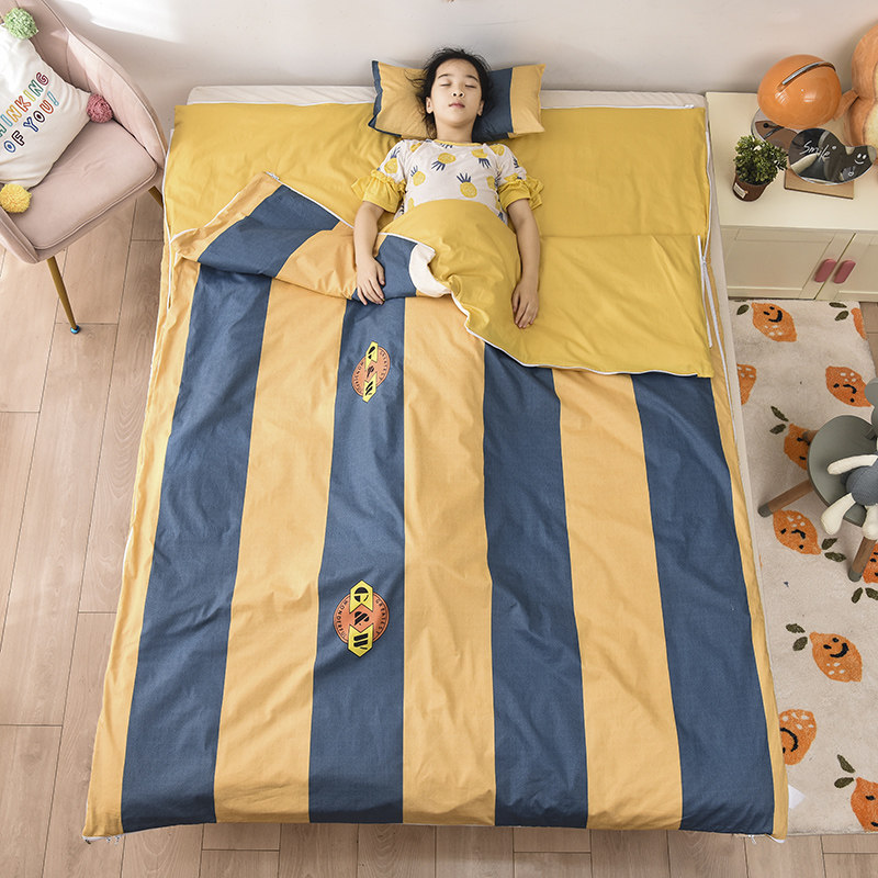 睡袋大龄儿童四季通用中大童纯棉春秋款冬季学生成人大人防踢被子