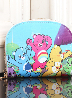 彩虹熊carebears包包卡通可爱动漫儿童女童女孩小学生女士零钱包