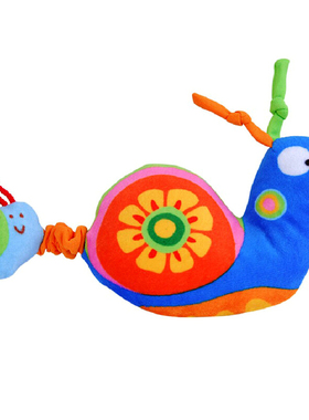 Lalababy拉拉布书布玩婴儿蜗牛拉震 内置BB器 手握玩具 60073