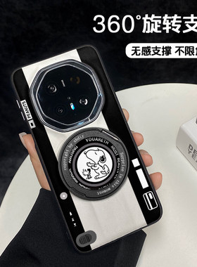 史努比相机360度旋转支架适用于华为mate70RS保时捷手机壳MATE60非凡大师MATE80防摔全包MATE80PRO保护套