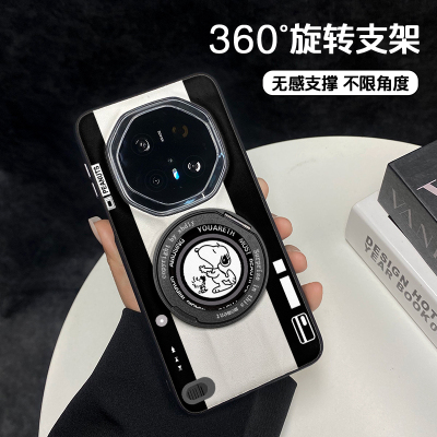 史努比相机360度旋转支架适用于华为mate70RS保时捷手机壳MATE60非凡大师MATE80防摔全包MATE80PRO保护套