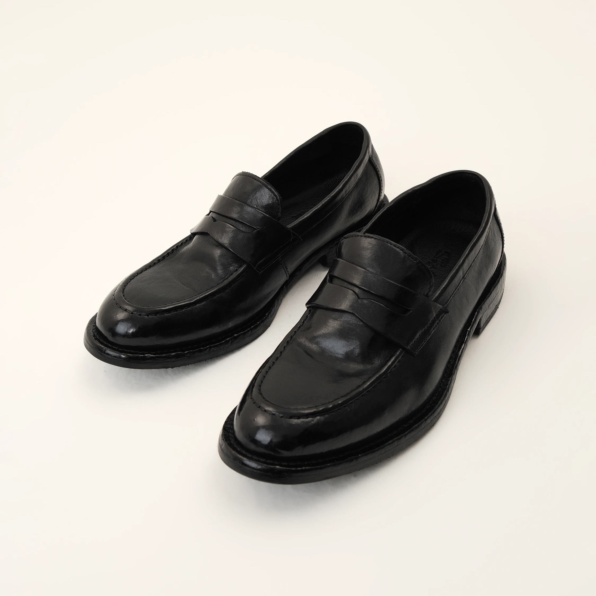 水洗做旧真皮乐福鞋休闲皮鞋