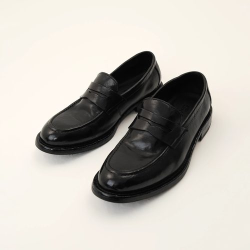 水洗做旧真皮乐福鞋休闲皮鞋