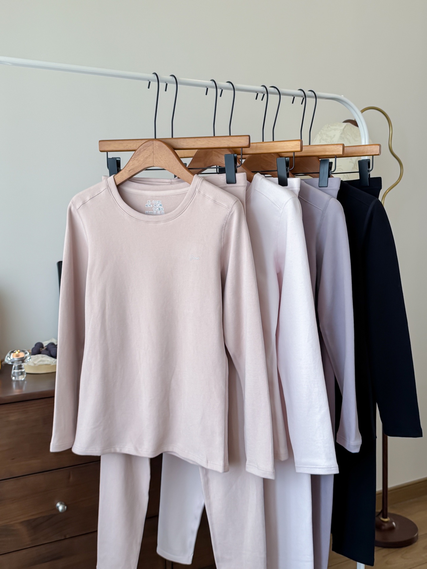 空气舒绒 天然柔暖 新疆棉女士保暖套装秋衣秋裤打底内衣裤修身