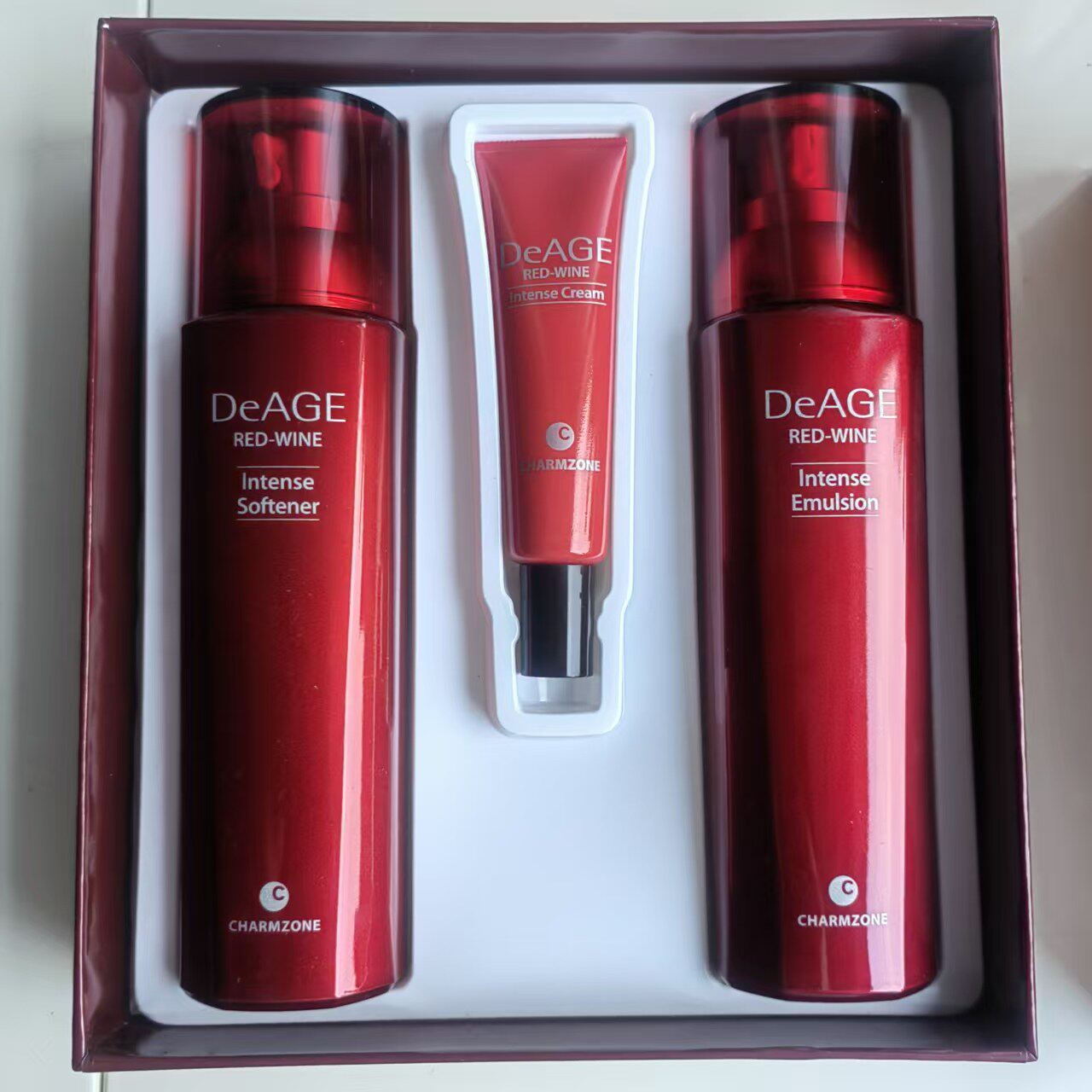 婵真红酒水乳套装韩国美菁DeAGE套盒保湿紧致收毛孔面霜护肤品女