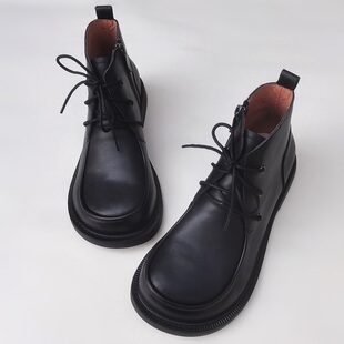 马丁靴外贸原单头层牛皮纯皮透气高帮单鞋 宽版 男靴 大头鞋 真皮男士