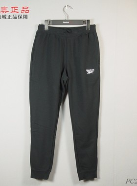 锐步Reebok男子针织棉涤透气舒适经典logo运动休闲缩口长裤GR8491