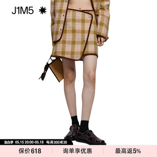 22秋冬新品 J1M5买手店 SENTENCE 羊毛格纹短裙设计 SHORT 裹身式
